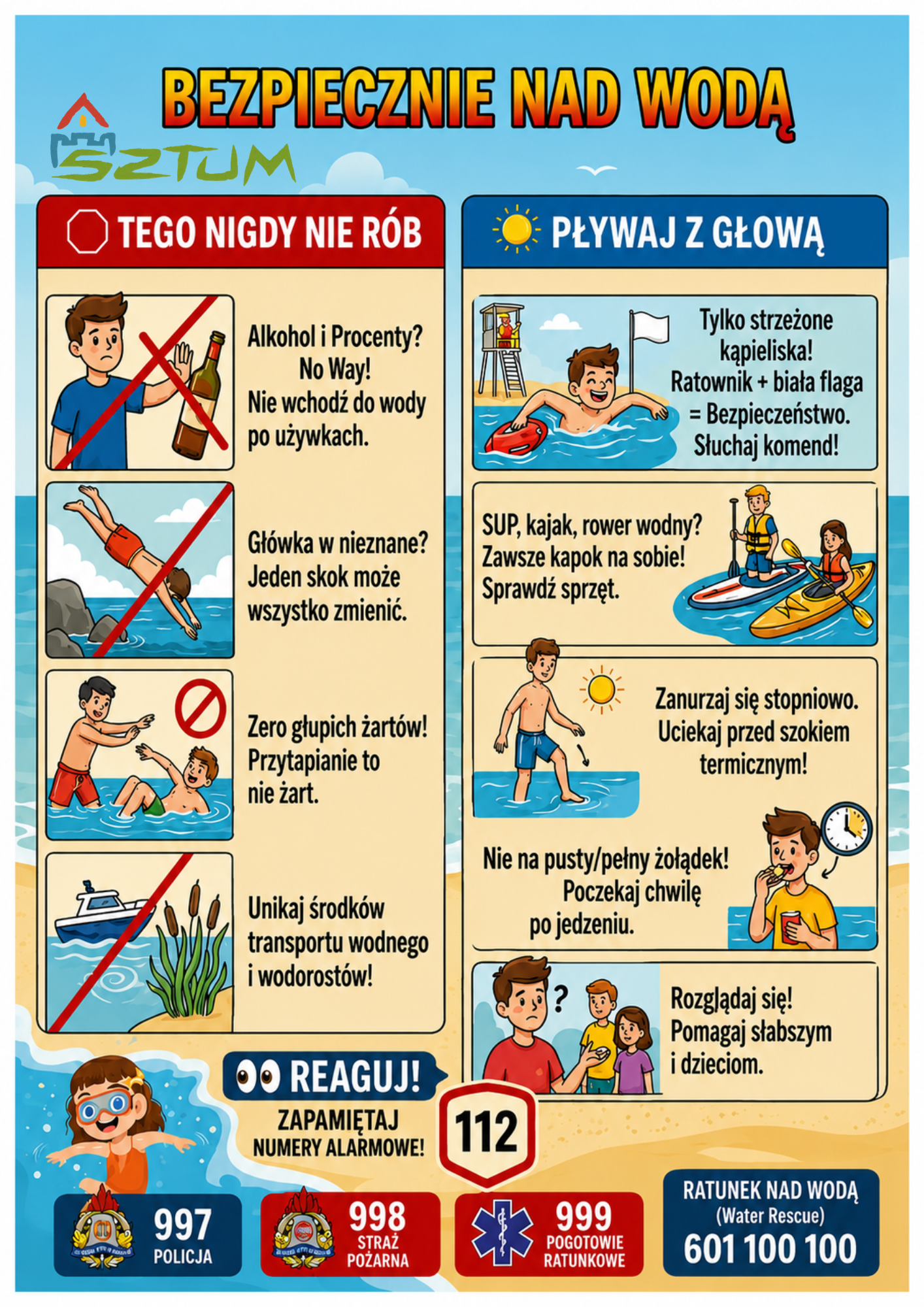 zasady bezpieczenstwa nad wodą