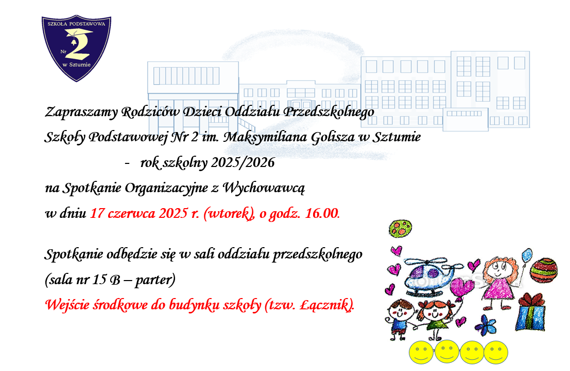 Informacja o spotkaniu z rodzicami