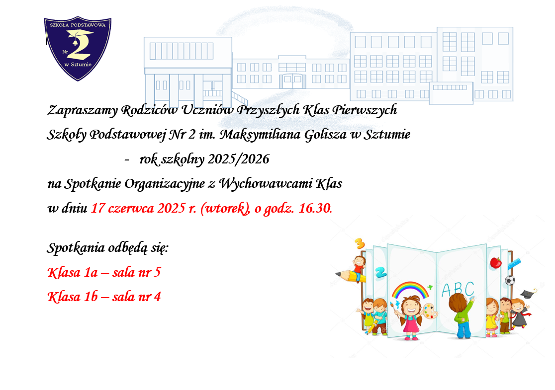 informacja o spotkaniu z rodzicami klas 1