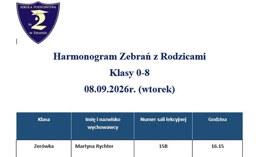 Zdjęcie do Zebrania z Rodzicami